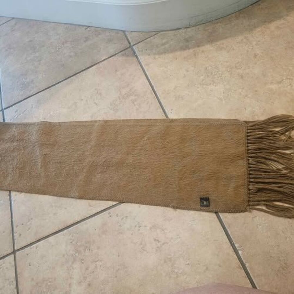ALF Brown Alpaca Fringed Scarf 72 inches